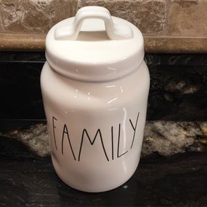New Rae Dunn FAMILY  canister aprox. 8.75in tall
